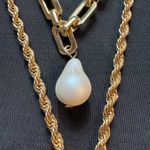 ZARA  Bee & Pearl Layered Necklace Statement Gold Tone Jewelry Set Photo 2