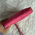 Coach  Orange Pink Horse Carriage Canvas Wristlet Photo 2