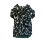 FRNCH  Womens Medium Blouse Floral Green VNeck Grandmacore Grunge Lined Tie Back Photo 1