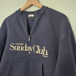 Lounge  Sunday Club Navy Quarter Zip Sweatshirt, L Photo 2