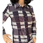 Boutique Penelope drop waist long sleeved button print dress purple, white, blue size XS Photo 6