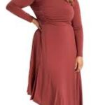 Eloquii Asymmetrical Long Sleeve Midi Dress NEW Plus Size 18 Photo 1