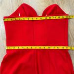 Amanda Uprichard  Red Cherri deep V-neck Sweetheart Jumpsuit Photo 3