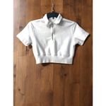Abercrombie & Fitch Abercrombie Fitch XS Soft AF Collection Cropped Polo Shirt White Short Sleeve Photo 2