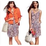 CAbi  Fresco Shift Mini Slip Dress Women’s MEDIUM Purple Orange V-Neck Photo 1