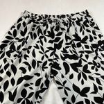 Women's High Rise Leaf Print Wide Leg Pants Size 4XL Easter Party Lightweight White Photo 2