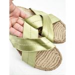 Pedro Garcia Jimba Green Satin Crisscross Espadrille Slide Sandals 41 Size 10 Photo 2