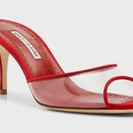 Manolo Blahnik Jadifa 70MM PVC & Suede Mules Photo 0