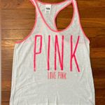 PINK - Victoria's Secret PINK Victoria’s Secret Sequin Logo Racerback Tank Photo 0