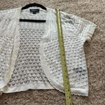 RN STUDIO RONNI NICOLE WHITE SWEATER SHRUG XL CROCHET BOHO OPEN FRONT balletcore Photo 4