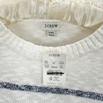 J.Crew Striped Crewneck Beach Sweater Long Sleeve White Navy Coastal XXS NWT Photo 5