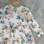 ZARA  Ecru Floral Babydoll Dress Multicolor Tiered Swingy Boho Bloggers Fave S Photo 8