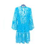 Lilly Pulitzer  Joella Metallic Silk Chiffon Dress Bermuda Blue Size 8 Photo 5
