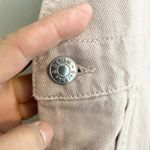 Bershka Denim Overalls Jumpsuit Beige Pink Adjustable Straps Pockets Casual M Photo 3