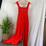 Haute Hippie  Orange Linen Blend Sleeveless Capri Cropped Jumpsuit NEW S Photo 1