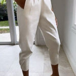 Babaton Dexter Linen Blend Trouser Ankle Pants Small Ivory Quiet Luxury Neutral Photo 0