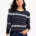 Loft Holidays Christmas Sweater Long Sleeve Black Multi Color Size XS Photo 4