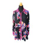Free People Brunch A Bunch Longsleeve Tunic Top Black Floral Motif Size Small Photo 7