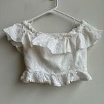Majorelle Revolve  Julianna White Eyelet Lace Off The Shoulder Blouse Size Small Photo 1