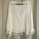 Women’s White Bathing Suit Cover Up Size M Photo 0