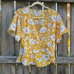 Charlotte Russe  Yellow Floral Wrap Top | XL Photo 0