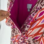 Rabbit Rabbit Rabbit Geometric Chiffon Asymmetrical Handkerchief Hem Midi Dress Pink Size 14 Photo 10