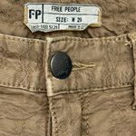 Free People Jacquard Textured Jeans Pants Brown/Khaki Floral Embossed Boho Sz 29 Photo 5