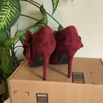 Call it spring Burgundy Suede Stiletto Booties with Bows Photo 2