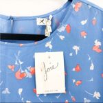 Joie  Coreen Blue Floral Drop Waist Mini Summer Dress Cap Sleeves Keyhole NEW Photo 7