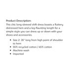 Current/Elliott Black Destroy The Tier Long Sleeve Shift T-Shirt Dress Size 0 Photo 10