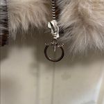 Faux Fur Jacket with Leather Accents Brown Size XS Photo 2