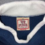 Vintage Christmas Cat Holiday Sweater Women Large Fleece Mock Neck Retro 80s 90s Blue Photo 10