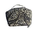 Vera Bradley Vera‎ Bradley Train Case Cosmetic Makeup Bag Travel Organizer Black Paisley Photo 3