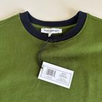 We Wore What Colorblocked Oversized Fit Crewneck Sweatshirt Hunter Green/Navy XXS Photo 2