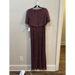 Adrianna Papell  Women Metallic‎ Blouson Gown Special Occasion Dress Burgundy! Photo 3