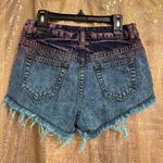Vanilla Breeze Dip Dye Pink Blue Raw Hem Cut Off Jean Shorts XS Blue Photo 1