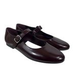 Mango Faux Patent Leather Mary Jane Flats Burgundy Size 38/ 7.5 Photo 5