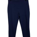 Cato Navy Blue Textured Pull On Pants Slim Leg Women's Size 10 Business Casual Photo 0