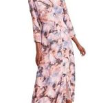 Dolan Anthropologie Cora Oink Gray Button Down Midi Shirtdress size large Pink Photo 0