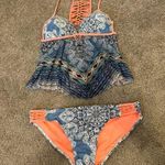 OP blue floral Bikini swinsuit size M 7-9 Photo 0