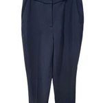 J Crew Full Length Pants Women's Size 8 Navy Blue Straight Leg High Rise Stretch Photo 0