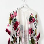Anthropologie  Velvet Ruana Kimono Floral Print Size OS Photo 3