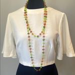 Multicolor Beaded Necklace vintage green & orange Photo 3