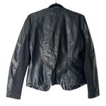 Therapy Black Faux Leather Open Front Cropped Biker Moto Jacket Womens Sz Medium Photo 1