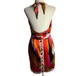 Rubber Ducky  Halter Mini Dress L Multicolored V Neck Lightly Padded Zipper Photo 3