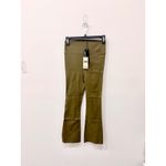 SPRWMN High Waisted Skinny Fit Leather Ankle Flare Pants Moss Green Women's XS Photo 2