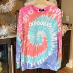 Tie Dye Sweatshirt Womens Large Lightweight Hippie Modern Canvas New Blue Photo 3