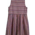 Madewell Scoopneck Tank Shirt Dress in Rainbow Stripe button down cotton size M Photo 3