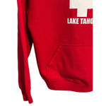 Port Authority Ski Patrol Lake Tahoe Hoodie Womens Size Large Red White Print Pull Over Pocket Photo 3