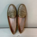 Stuart Weitzman Gold Sparkle Glitter Loafers Flats Size 9 Festive Holiday Photo 2